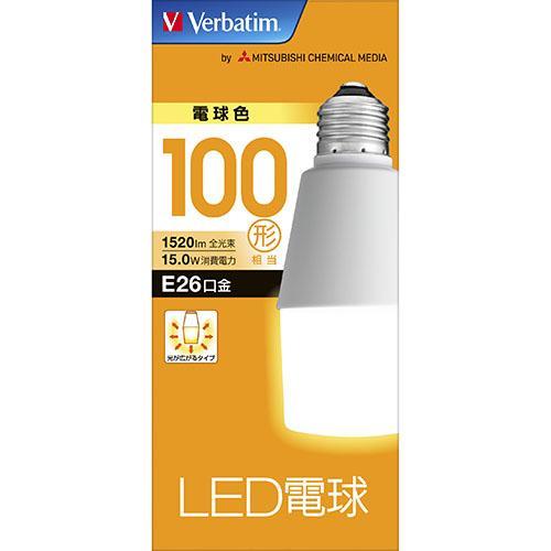 三菱ケミカルメディア LDT15L-G/V2 LED電球 T形 電球色 E26口金 100W形相当 ...
