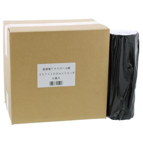 その他 高感度FAXロール紙 B4サイズ 257mm×100m×1インチ 6本