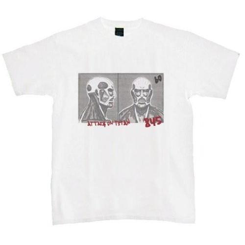 進撃の巨人 Tシャツ マグショット 白 サイズ:M empty