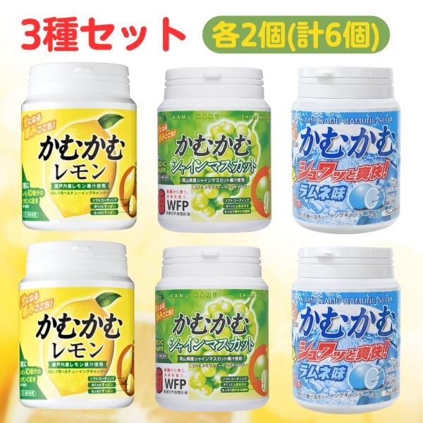 三菱食品 かむかむ ■賞味期限2027.4■ マスカット ラムネ レモン 3種 各2個 計6個セット...
