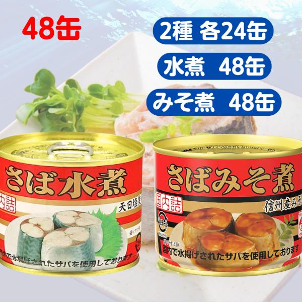 キョクヨー さば水煮 みそ煮 48缶セット ■賞味期限2028.6■ さば缶 サバ 鯖 缶詰 缶 缶...