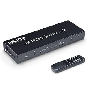 ELEVIEW HDMI 切替器 分配器 マトリックス 4入力 2出力 4K HDCP1.4 音声分離機能 (光デジタル・3.5mmステレオ音声出力)｜onetoday