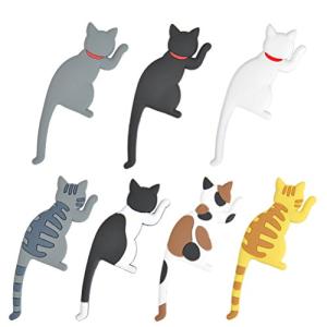 ATPWONZ ネコしっぽ マグネットフック 7匹セット 猫柄 3D立体デザイン 飾りマグネット イ...