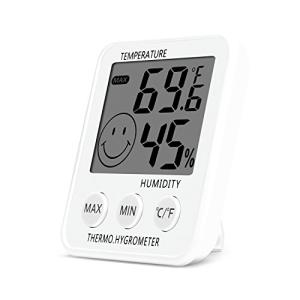 デジタル温度計室内湿度計湿度計室内温度モニター大型LCDディスプレイ家庭用の最大/最小記録Office White SoeKoa｜onetoday