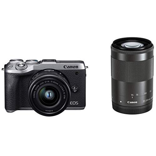 Canon ミラーレス一眼カメラ EOS M6 Mark II ダブルズームキット シルバー EOS...