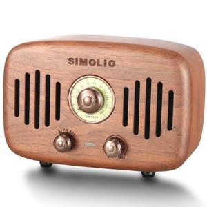 SIMOLIO ビンテージレトロラジオ 大音量で迫力のある2x8ワット究極のステレオサウンド ネイチ...