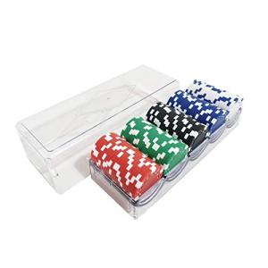 Kuroobaa モンテカルロ ポーカーチップ 5種類 100枚セット 収納ケース付き｜onetoday