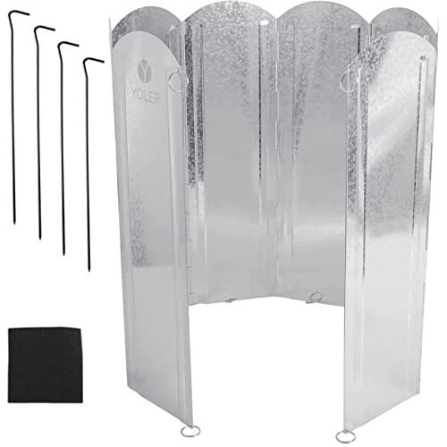 ヨーラー(YOLER) 大型風防板 ウインドスクリーン 折り畳み式 亜鉛メッキ鋼板 8枚連結 長さ1...