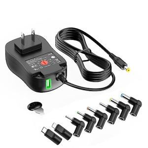 Powseed 3A 45W acアダプター 15V 13.5V 12V 9V 7.5V 6V 5V マルチ電圧アダプター 3aタイプc充電器 5V