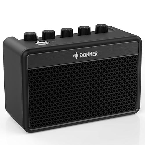 Donner ギターアンプ ミニ 5W 充電式 3バンドEQ搭載 卓上 コンパクト 軽量 自宅練習 ...