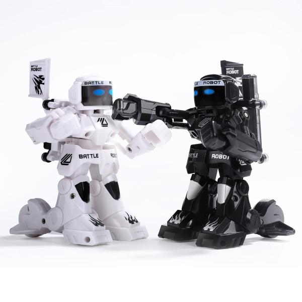DEERC おもちゃ ロボット 対戦ロボットセット バトル 電動ロボット ボクシング 対戦型 体感操...