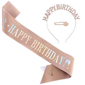 [huazontom] 誕生日 王冠 たすき ブローチ 3点セット 「HAPPY BIRTHDAY」 パーティーグッズ 誕生日カチューシャ パーティー｜ワントゥデイ