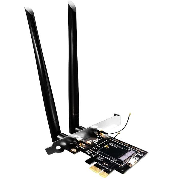 GLOTRENDS M.2 E Key - PCIe X1 WiFiアダプタ、M.2 WiFiモジュ...
