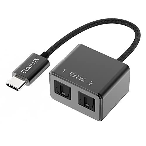 Cubilux USB C ? 2ウェイSPDIF(TOSLINK) 光オーディオ変換アダプタ、Th...