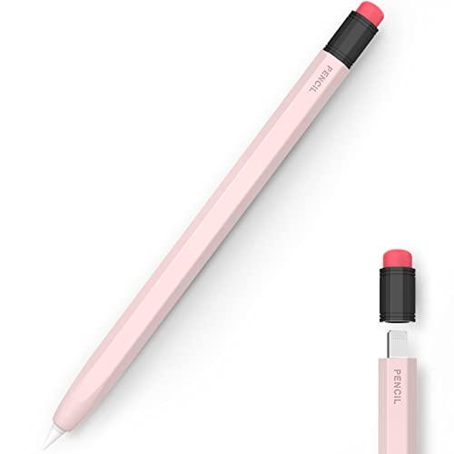 AhaStyle Apple Pencil 第一世代用シリコン保護ケース 鉛筆レトロデザイン 柔らか...
