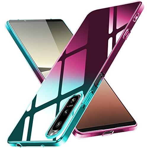 Xperia 5 IV ケース クリア 薄型 TPU 耐衝撃 グラデーション色 ケース指紋防止 衝撃...