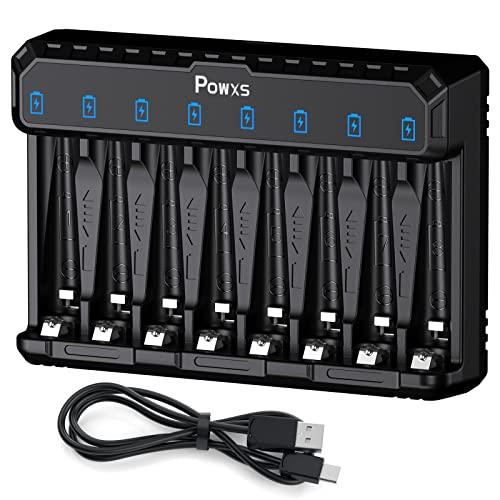 POWXS 急速電池充電器 1.2V ニッケル水素電池/1.5V リチウム電池 単3形・単4形に対応...