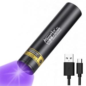 Alonefire SV57 小型 3W 紫外線 ブラックライト波長365nm USB充電式 アニサキスライト ウッド灯検査 UV LED ライト ポ｜onetoday