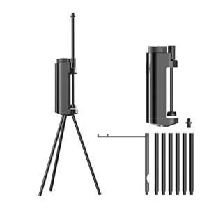 Qboo ランタンスタンド 三脚 クランプ式 ライトスタンド コンパクト ポータブル キャンプ ハンガー付き 高強度アルミニウム合金製 軽量