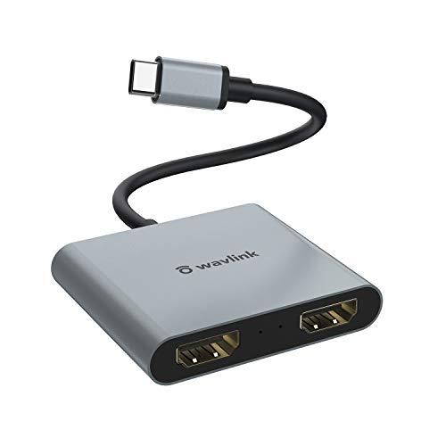 WAVLINK USB type-C-デュアル HDMI アダプター 4Kミニドッキングステーション...