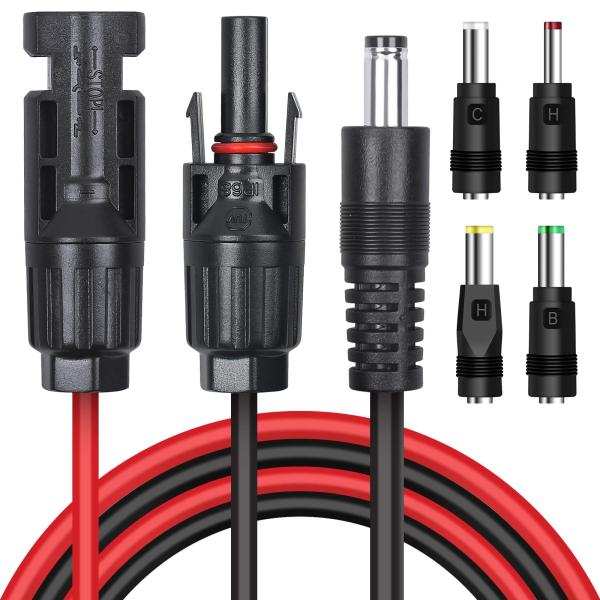 1.5m MC4ソーラーコネクタからDC5521ポート ソーラーパネル用ケーブル用変換コネクター3....