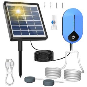 AISITIN エアーポンプ ソーラー 太陽光充電 USB充電両用 設計です 太陽光パネル エアポンプ 軽量化です ソーラー酸素ポンプ ソーラー蓄電｜ワントゥデイ
