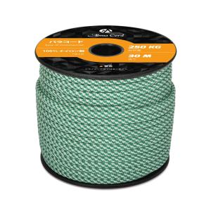 Abma Cord パラコード 4mm 7芯 耐荷重250kg 100%ナイロン 30M - ホワイト＆ケリーグリーン｜onetoday