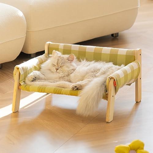 Robotime 猫 犬 ベッド 木製のフレームの犬のベッドソファ 猫と子犬のため取り外し可能 ペッ...