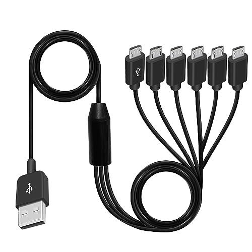 Poyiccot Micro USB 分岐ケーブル 、6-in-1マイクロUSB充電ケーブル 、US...