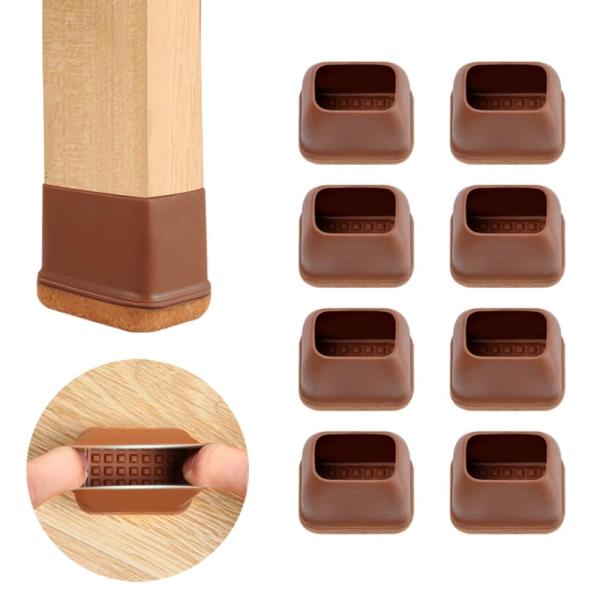 椅子脚カバー 椅子足カバー 長方形 キズ防止 騒音防止 滑り止め 椅子足キャップ フェルトボトム テ...