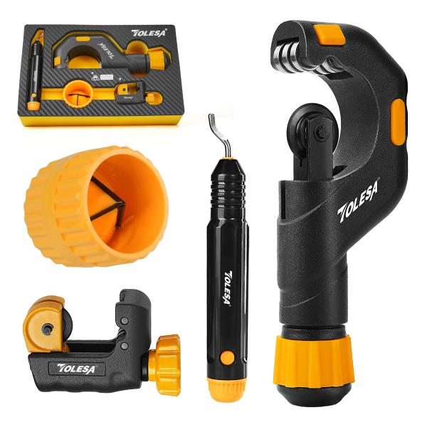 TOLESA パイプカッター 4点セット 切断能力5〜50ｍｍ 面取り用パイプリーマー付 バリ取り ...