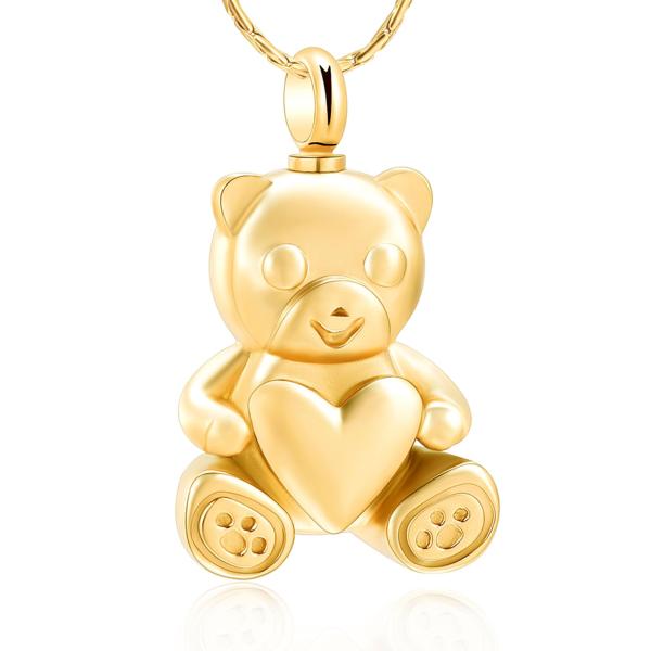 【並行輸入品】Constantlife 火葬ジュエリー 遺灰ネックレス ステンレススチール テディベ...