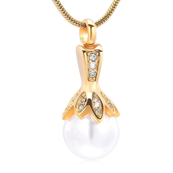 【並行輸入品】メモリアルジュエリー パール 骨壺 火葬ネックレス ジュエリー 灰ホルダー 女性用 M...