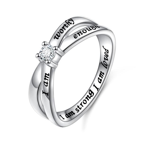 【並行輸入品】925スターリングシルバー I Am Enough I Am Worthy I Am ...