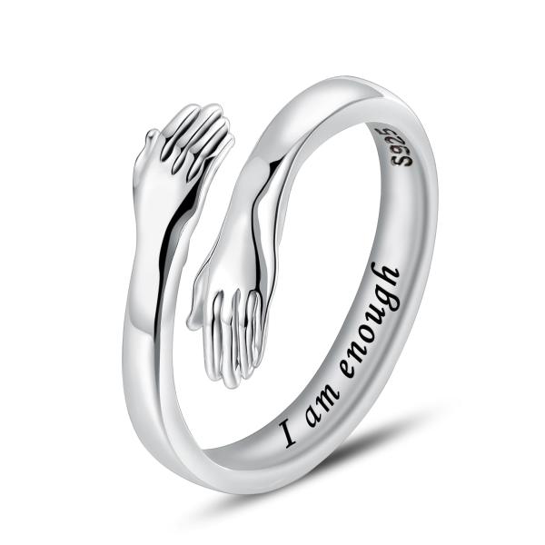 【並行輸入品】 LOVECOM S925 Sterling Silver Hug Rings for...