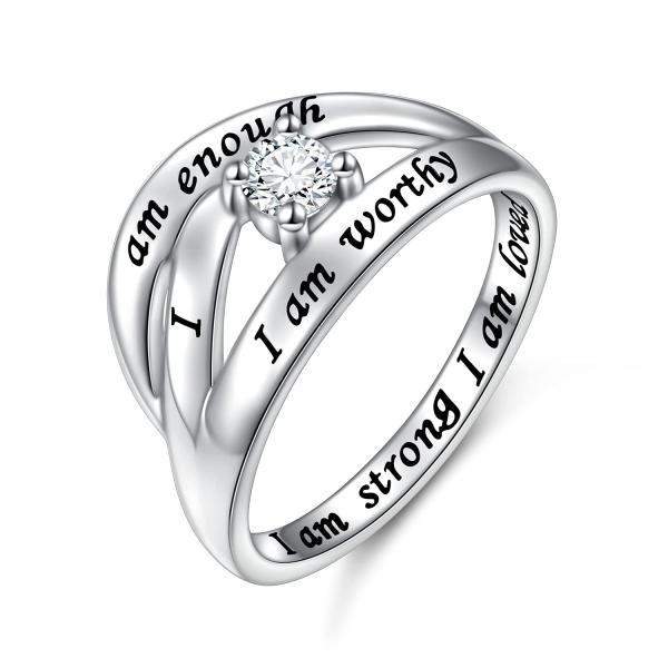 【並行輸入品】 Sterling Silver I Am Enough I Am Worthy I ...