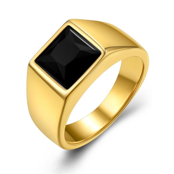 【並行輸入品】GoldChic Jewelry メンズ スクエア ジェムストーン シグネットリング ...