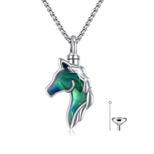 【並行輸入品】PCTJYFU 遺灰ネックレス 925スターリングシルバー 火葬ペンダント 馬/ドラゴ...
