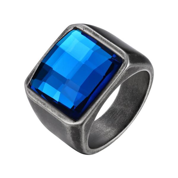 【並行輸入品】GoldChic Jewelry メンズ スクエア ジェムストーン シグネットリング ...