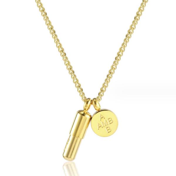 【並行輸入品】メンズ レディース ピル カプセル ペンダント ネックレス 18K 金メッキ 開閉式 ...