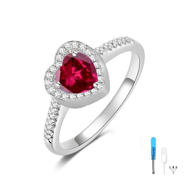 【並行輸入品】 Ruby Cremation Urn Ring for Ashes 925 Ster...
