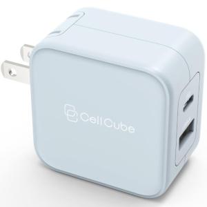 FUNMAXJAPAN　2ポートUSB-C Fast Charger(PD20w share）　CellCube　CC-AC04-0511　白藍｜onhome