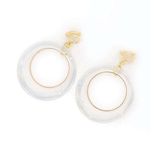 【送料無料】 フープのイヤリング (金色&amp;クリアカラー) / SUNHOSEKI