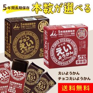 井村屋 えいようかん チョコえいようかん 味が選べる5〜30本セット 非常食 防災食 5年保存 保存食 ローリングストック 送料無料 2種アソート（各10本計20本）
