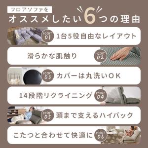 ローソファー 3人掛け こたつ ハイバック 洗...の詳細画像5