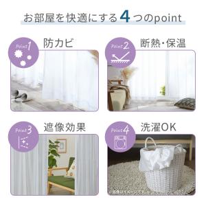 レースカーテン 2枚組 幅100 ミラー 防カ...の詳細画像4