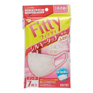 【6個】玉川衛材 フィッティ シルキータッチ耳ゴムふわり 7枚入（ピンク／やや小さめ）【6個】