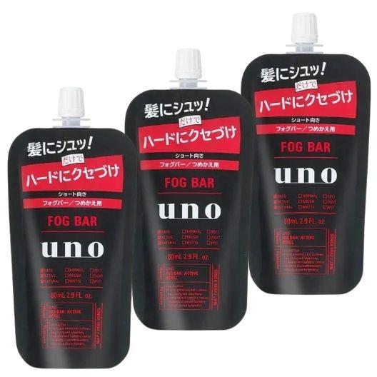 【3個】ウーノ フォグバー (がっちりアクティブ) つめかえ用 80ml 男性