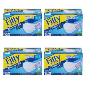 【4箱計240枚】玉川衛材 Fitty フィッティ 7DAYSマスク EXプラス ふつうサイズ 60枚入 フィッティ マスク ふつう