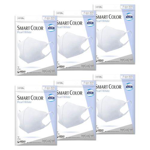 【6袋】ユニ・チャーム 超快適マスク SMART COLOR Pearl White スマートカラー...